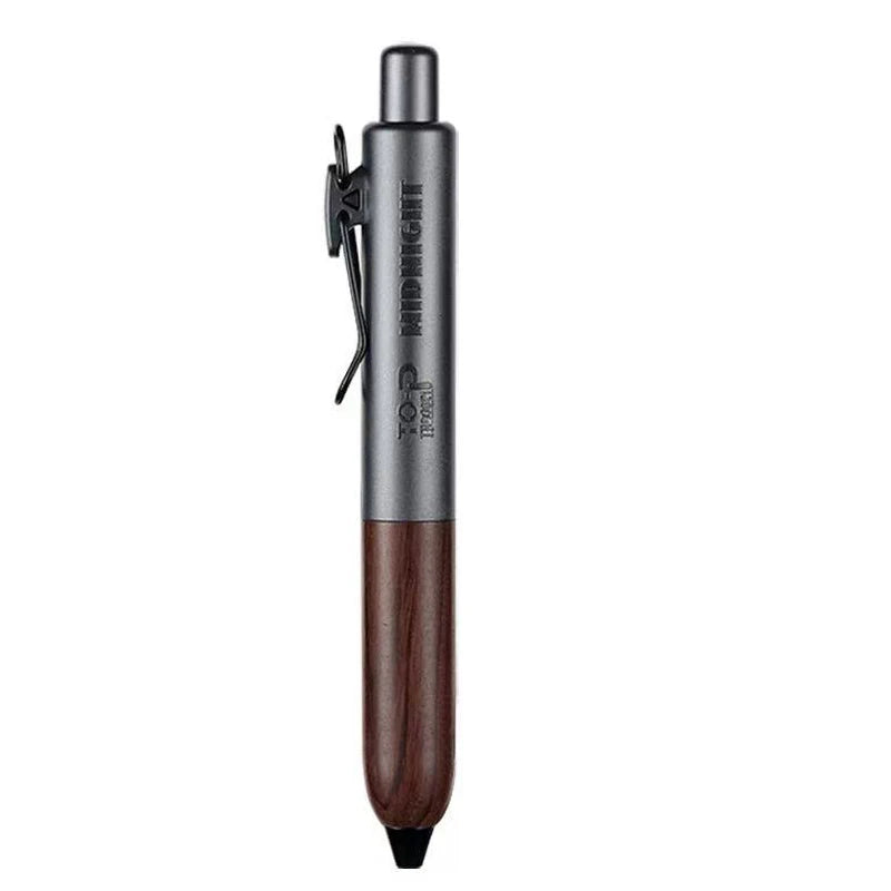 Retro Metal Mini Pocket Gel Pen Wood Grip Small Signing Pens 0.5mm Black Ink Smooth Writing Mignight Retractable Daily Write Pen