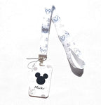 Disney Mickey and Minnie PVC Card Cover Student Campus Hanging Neck Bag Card Holder Lanyard ID Card Holders Key Chain