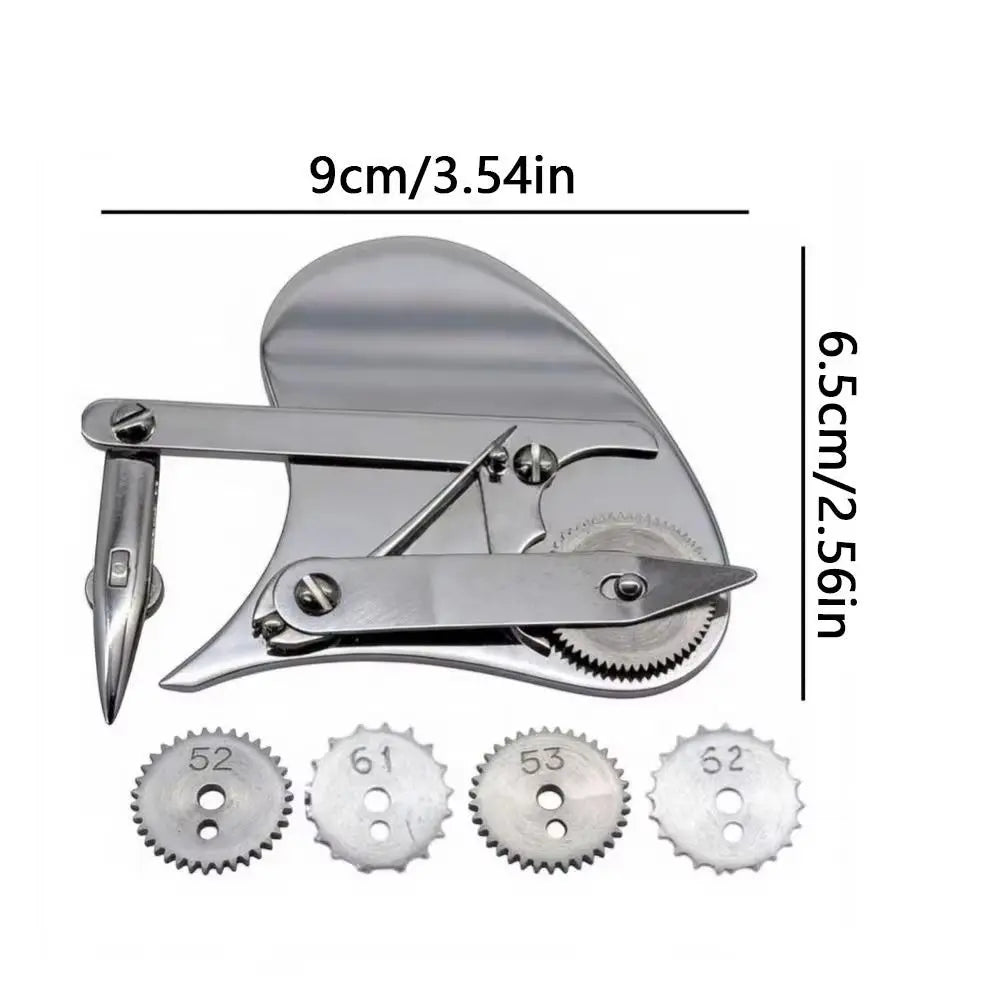 Vintage Precision Ruling Pen Set Solid Alloy Material Comfortable Handheld Shape Mechanical Gear Train Interchangeable Wheels