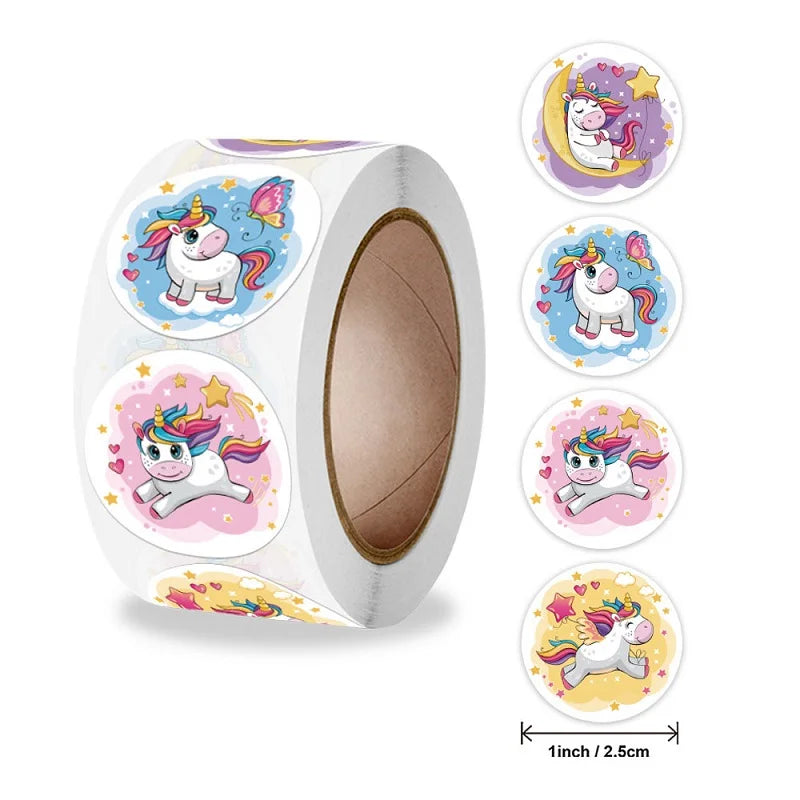 100-500pc Stickers Rolling Animal Roll Stickers Small Cute Game Sticker DIY Gift Sealing Label Decoration