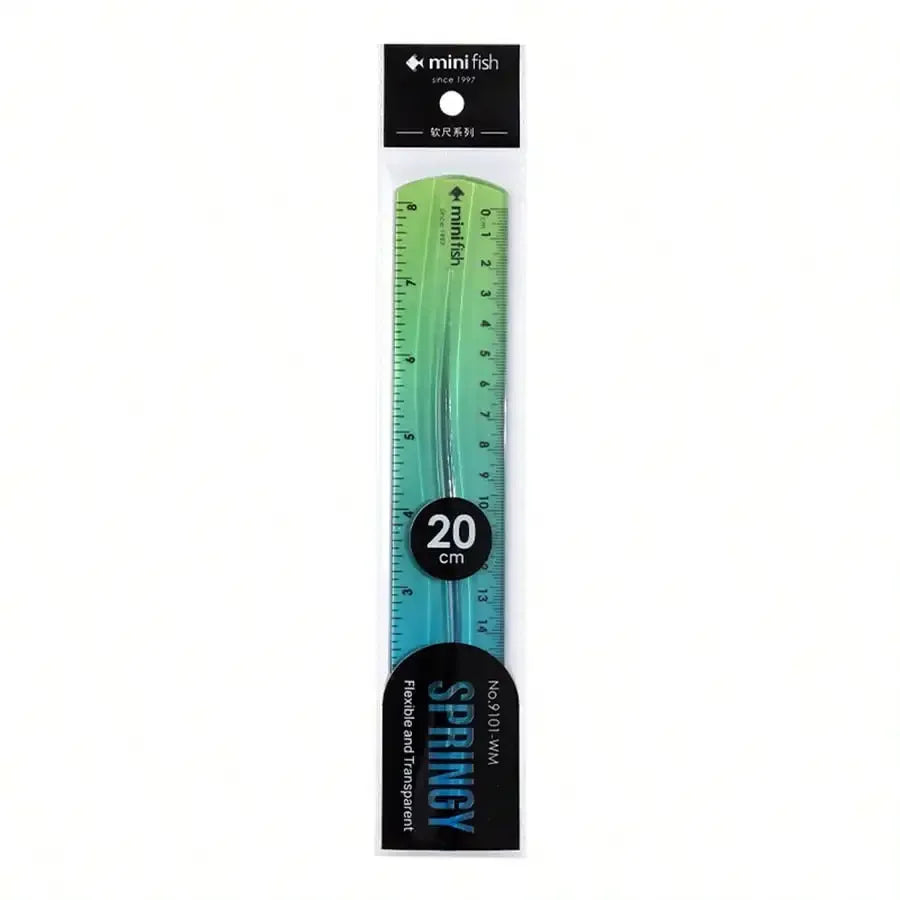 20cm/15cm Flexible Soft Ruler Gradient Rainbow Color Style Dual Unit Measurement in Cm and Inch  for Office Students School Use