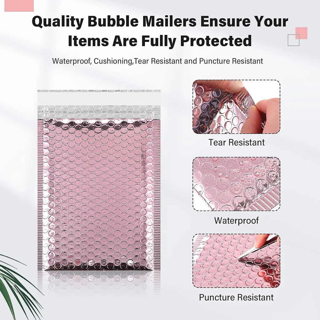 50Pcs Silvery Bubble Envelope Shipping Packaging Supplies Packing Bag Bags Small Business Mailer Mailing Office School
