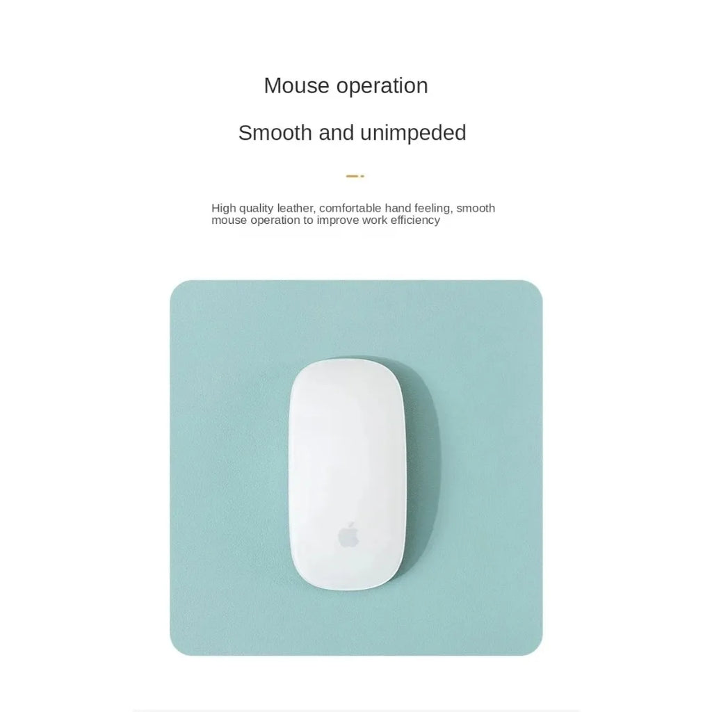 Small Mouse Pad Non-Slip Waterproof Desk Mat, Portable PU Leather Computer Pad for Office Gaming Laptop, Anti-Scratch Mousepad