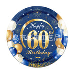 18th 30th 40th 50th 60th 70th Birthday Decorations Men Women Blue Birthday Happy Birthday  Plates Cup Tableware Anniversary