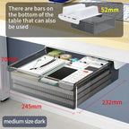 Self-Adhesive, Drill-Free Under-Desk Plastic Drawer: Ideal For Office/Home, Perfect For Organizing Stationery