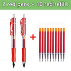 Press Gel Pen Signature pens Blue Black Red Refill Pen Bullet tip Gel Pen School office supplies art stationery