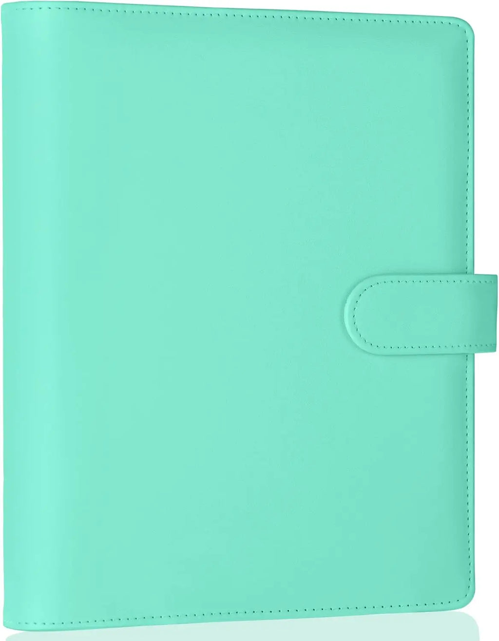 New A5 PU Leather Binder Cover with Magnetic Buckle Closure, 6 Ring Personal Notebook for Organizing Planner, Photo Card Sleeves