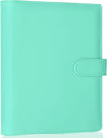 New A5 PU Leather Binder Cover with Magnetic Buckle Closure, 6 Ring Personal Notebook for Organizing Planner, Photo Card Sleeves