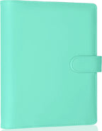 New A5 PU Leather Binder Cover with Magnetic Buckle Closure, 6 Ring Personal Notebook for Organizing Planner, Photo Card Sleeves