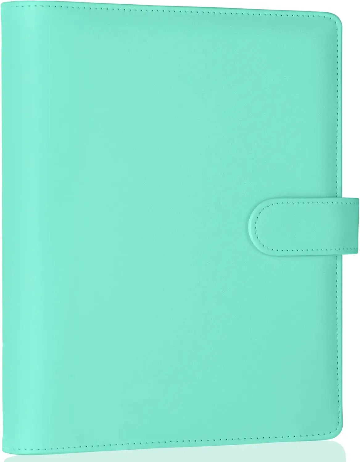 New A5 PU Leather Binder Cover with Magnetic Buckle Closure, 6 Ring Personal Notebook for Organizing Planner, Photo Card Sleeves