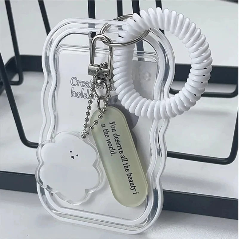 Creative Kpop Photocard Holder Transparent Keychain Photo Sleeve Bus Student Card Case Protector