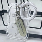 Creative Kpop Photocard Holder Transparent Keychain Photo Sleeve Bus Student Card Case Protector