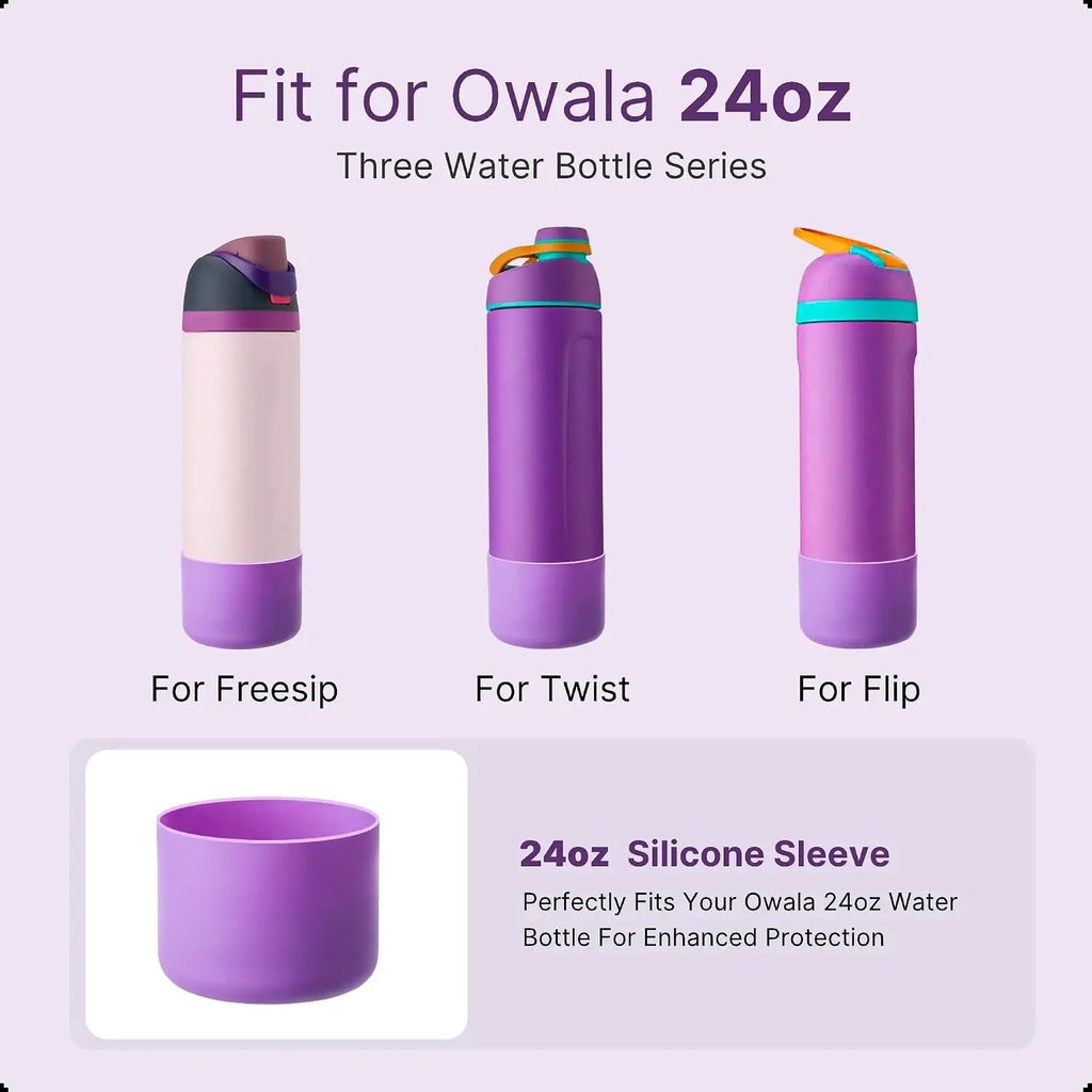 Silicone Boot for Owala 24/32oz Water Bottles, Anti-Slip Protective Sleeve Bottom for Owala FreeSip/Twist/Flip Water Bottle