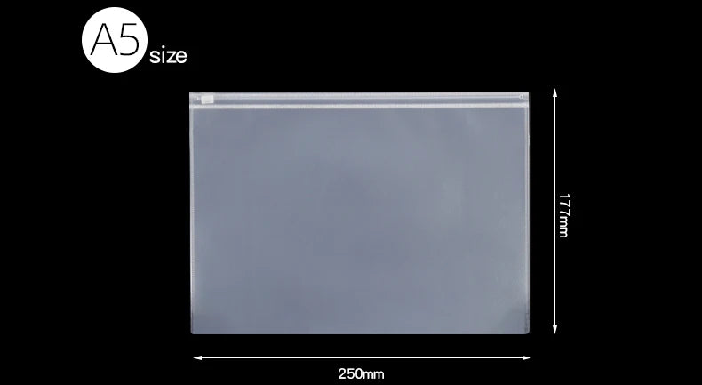 10PCS A4A5A6 Exam Mesh Zipper Bag Student Office Simple Large Capacity Transparent Document Bags