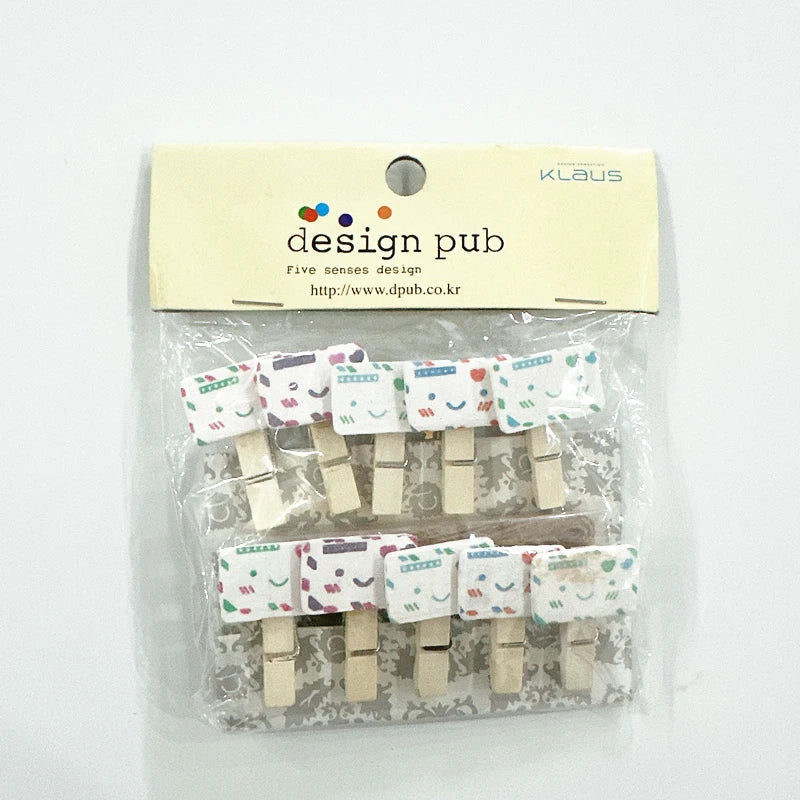 10 Pcs/Lot Creative Cartoon Animal Wooden Clip With Hemp Rope Photo Paper Clothespin Craft Clips Party Decoration Clip
