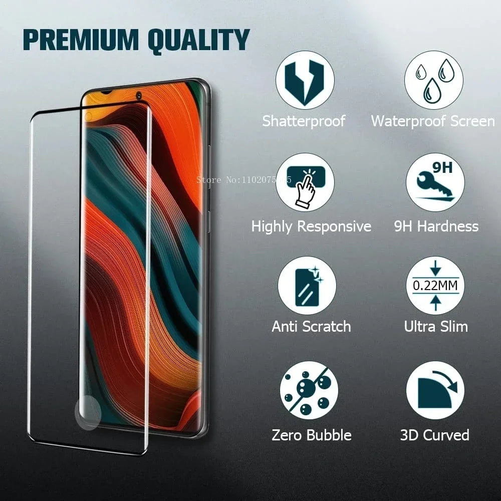 4Pcs Curved Tempered Glass For Samsung Galaxy S25 S24 S23 S22 S21 Ultra Plus S21 S20 S10 Note 20 10 S8 S9 Screen Protector Glass