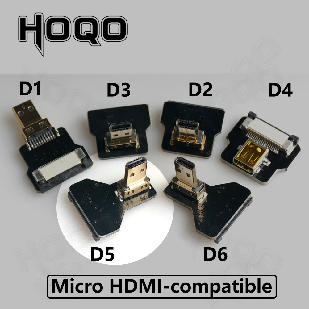 HDMI-compatible FPV Cable Micro/Mini HD-90 Degree Adapter FPC Ribbon Flat Pitch 20pin For TV Projector Multicopter Aerial Photog