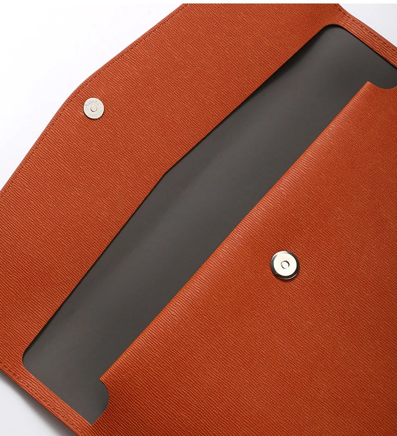 Faux Leather Document Bag, Business Information Bag, A4 Folder, School and Office Supplies, Storage Bag
