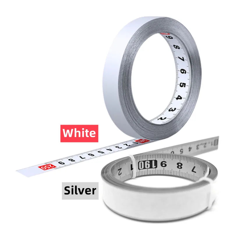 Self-Adhesive Measuring Tape Stainless Steel Workbench Ruler Adhesive Backed Tape Measure Metric Scale Rust-Proof Ruler