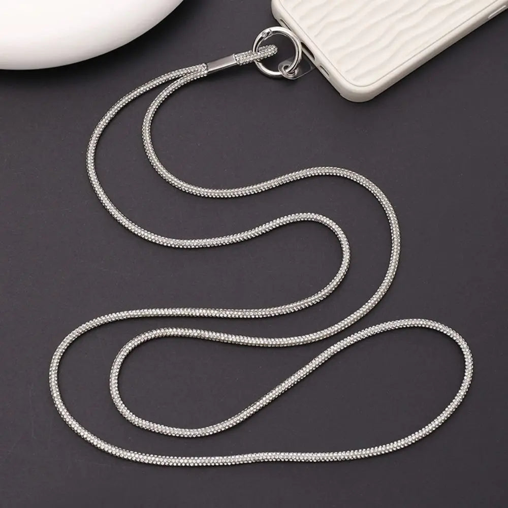 Luxury Rhinestone Mobile Phone Lanyard Diamond Mobile Phone Case Anti-Loss Hanging Ornaments Pendant Keychain Glitter Cord Strap