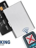 Anti-Scan RFID Blocking Card Holder - Aluminum Metal Wallet for 6 ID/Bank Cards Business Credit Card Case with Secure Protection