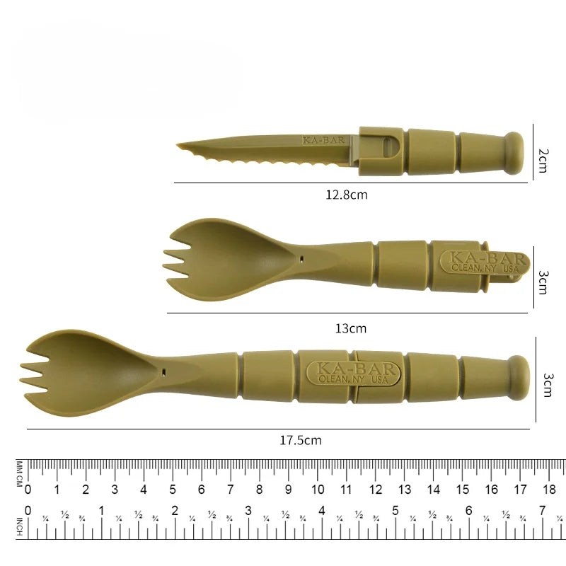 Mini EDC Tactical Tableware, Multi-functional Tools, Forks, Spoons, Knives, Combination, For Camping, Hiking, Outdoor, Halloween