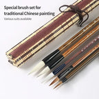6/9/ 12/ 16 Chinese Painting Brush Beginner Calligraphy Drawing Bamboo Pen Curtain Felt Rice Paper Set Landscape Drawing Writing
