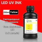 250ML Bottle LED UV Ink For Epson L800 L805 L1800 R290 R330 1390 1400 1410 UV Printer Ink UV Varnish Gloss Ink Hard INK Soft