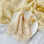 10pcs 32x32cm Gauze Cotton Wedding Napkins Reusable Green Trim Tea Towel Rustic Retro Burrs Napkins for Party Table Decoration
