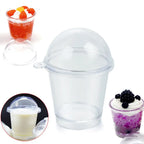 10pcs Miniature Frappuccino Cups With Cover Lid Ice Cream Cups Cake Decorating Disposable Cups
