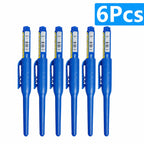 1-6Pcs 45mm Waterproof Long Head Nib Deep Hole Markers Pen Tile Carpenter Pen Multi-purpose for Woodworking Black/Blue/Red Ink