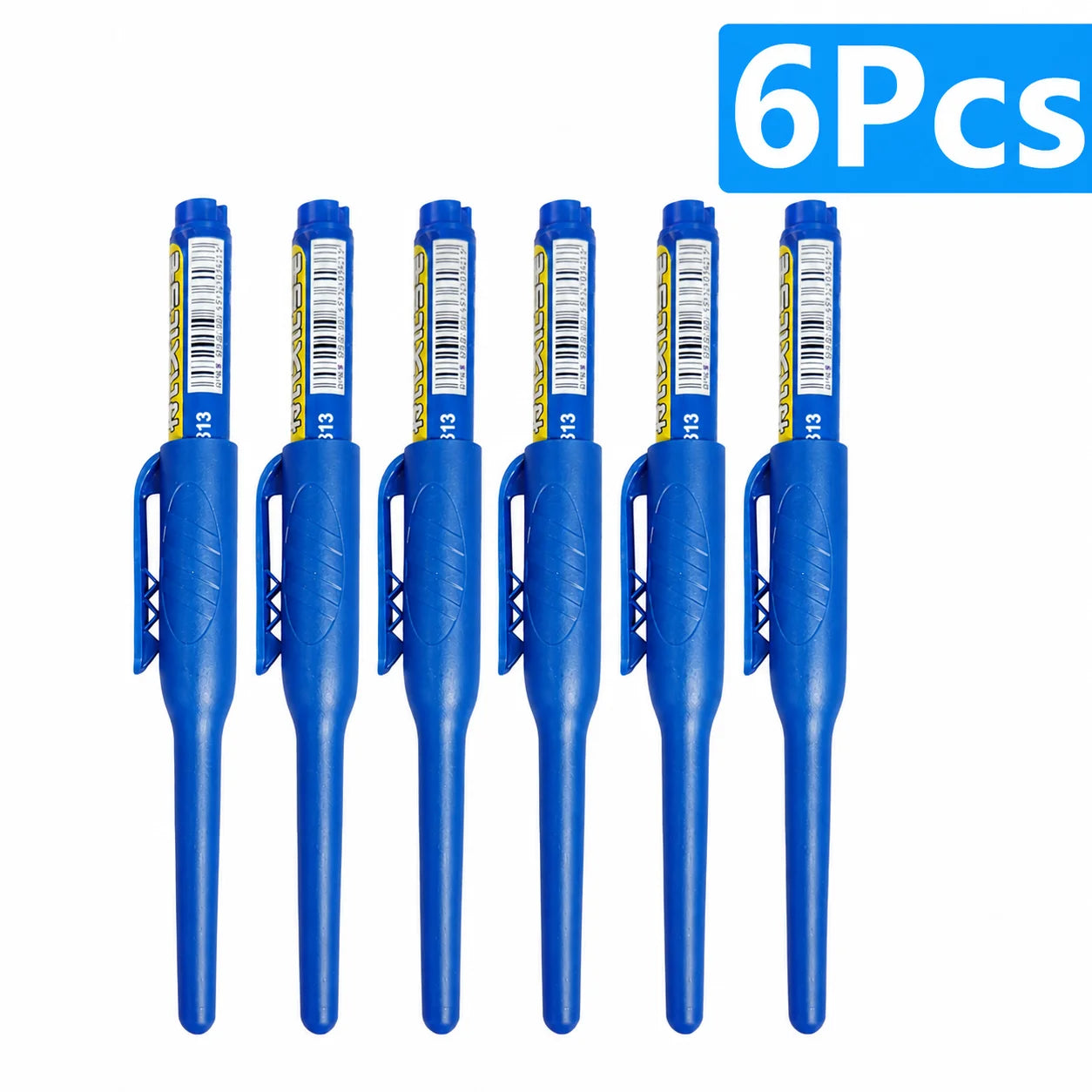 1-6Pcs 45mm Waterproof Long Head Nib Deep Hole Markers Pen Tile Carpenter Pen Multi-purpose for Woodworking Black/Blue/Red Ink