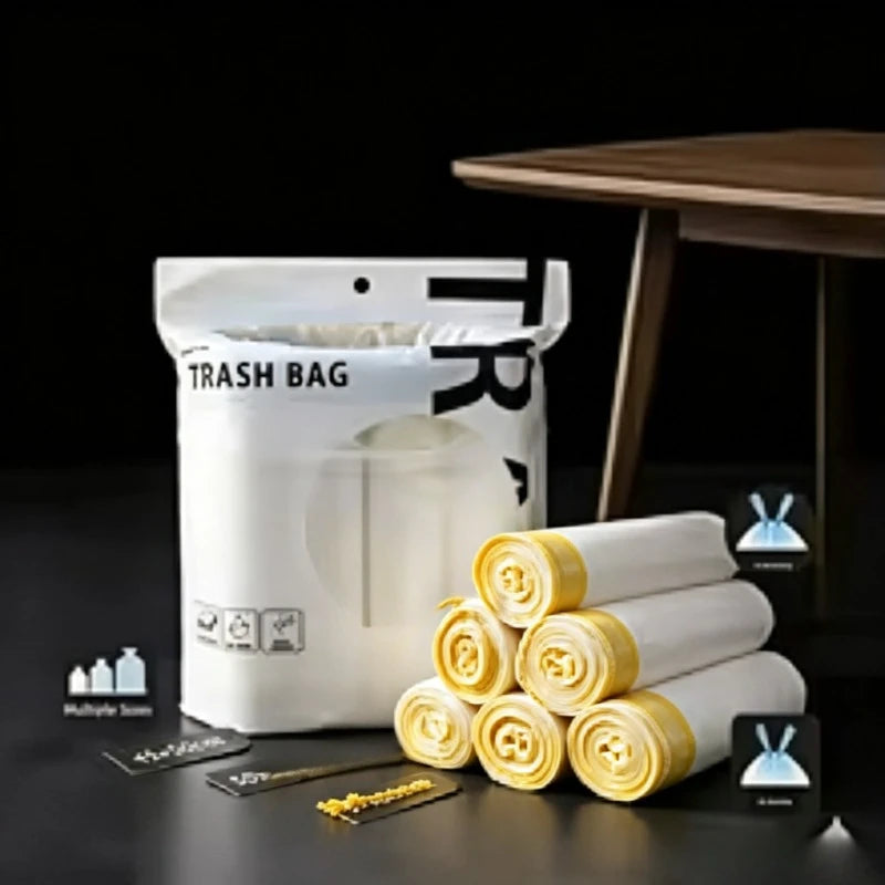 Drawstring Trash Bags Thickened Disposable Kitchen Garbage Can Liners with Handle for Home Office