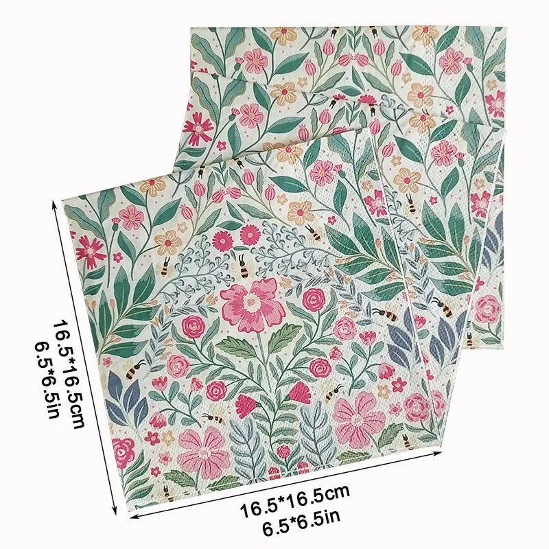 20pcs 33cm 2Layer New Full Version Floral Pattern Napkins Party Creative Decorative DIY Paper Restaurant Paper Picnic Mat
