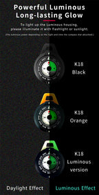 Kanpas EDC Outdoor Compass with Luminous / High Quality Compass / Outdoor Compass / Adventure Compass / K18 / K25