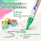 1/3/6/12Pcs Colorful Permanent Paint Marker Waterproof White Markers Tire Tread Rubber Fabric Paint Metal Paint Marker Pens