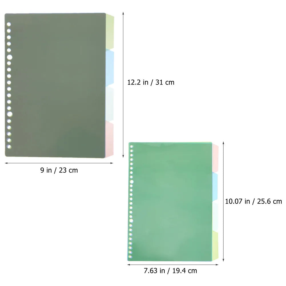 8Sets Loose Leaf Binder Dividers Colored Index Dividers for Notebooks Reports Presentations Notebook Index Tabs