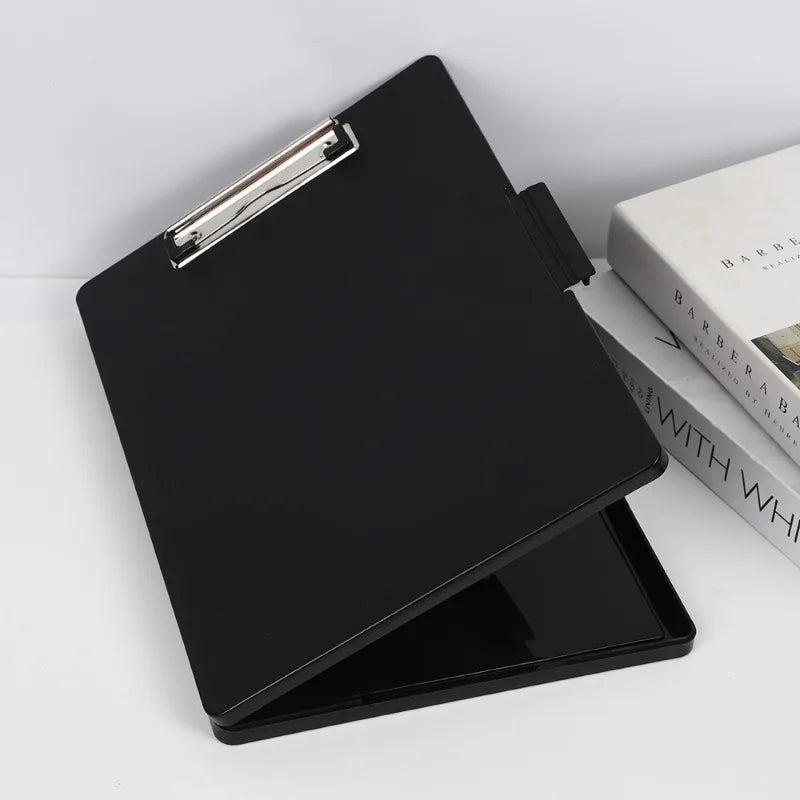Clipboard with storage  33x24 cm, heavy storage clipboard, plastic clipboard with side opening folding.