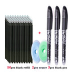 55pcs/lot Erasable Gel Pen 0.5mm Refill Rod Magic Ink Erasable Pen Washable Handle Office School Writing Tools Kawaii Stationery