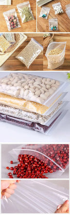100Pcs Thicken Zipper Sealed Bags Clear Plastic Storage Bag for Small Jewelry Food Packing Reclosable Ziplock Sealing Bags