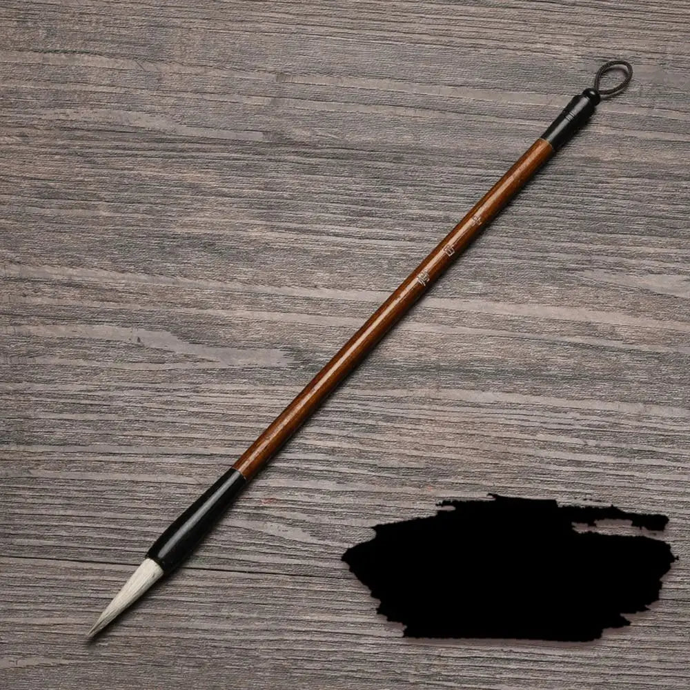 Ancient Oil Watercolor Chinese Calligraphy Brush Wolf Hair Wood Scriptures Writing Brush Oil Painting Art Paint Brush Artist