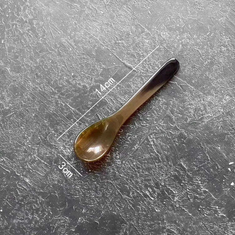 14-21cm Kitchen Water Buffalo Horn Spoon Exquisite Western Cuisine Spoon Creative Dessert Spoon Long Handled Spoon Horn Products