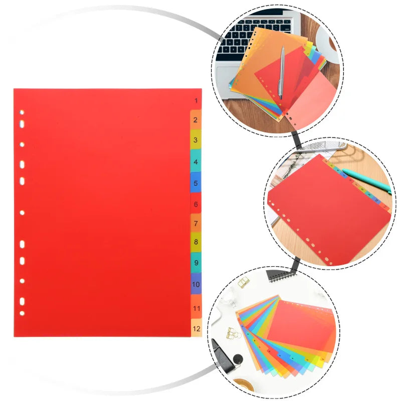 A4 Separated Loose Leaf Page Dividers Folder Number File PP Book Binder Plastic Binders Tabs Book Binder Dividers A4 Page Marker