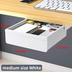 Hidden Under Desk Drawer Storage Office Organizer Desk Self Adhesive Drawers Plastic Undertable Accessories Storage Box Drawe