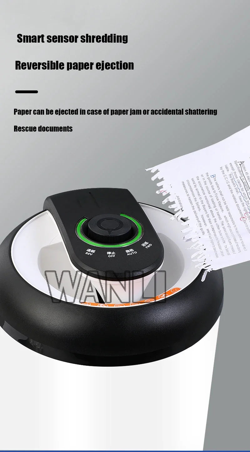 New 12L Waste Paper Shredder Home Office Portable Granular Electric Shredder Paper Scraps 4-level Mini A4 Data Desktop