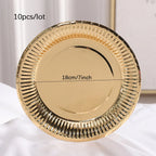 Gold Party Disposable Tableware Set Paper Plates Cups Napkins for Birthday Wedding Bachelorette Party Decoration Baby Shower