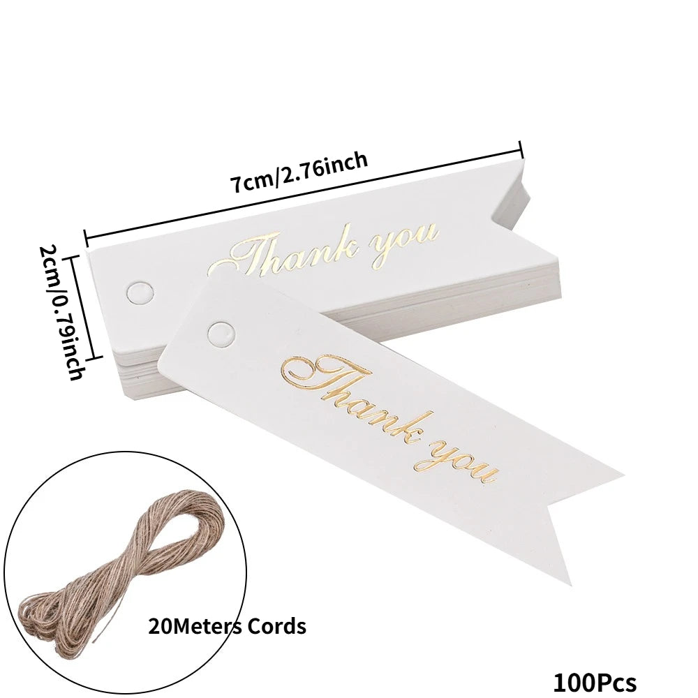 Kraft Paper Tags With Strings Handmade With Hang Garment Tags For Jewelry Crafts Price Candy/Gift/Cookies Display Label Card