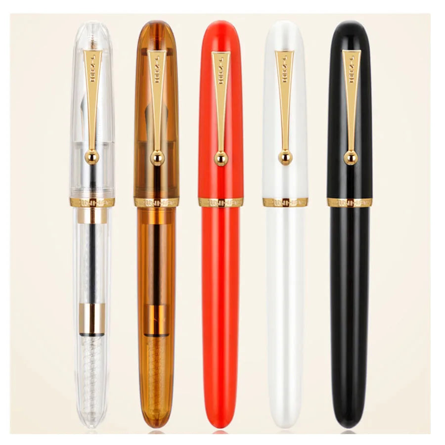 1pc Jinhao 9016/9013 Acrylic Fountain Pen Dadao Series Transparent Brown EF/F/M Nib with Large Capacity Ink Converter