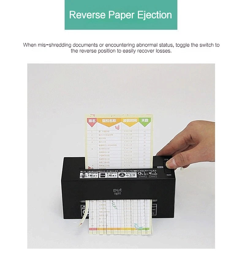 Low-Power Battery Electric Paper Shredder for Office And Household Mini Convenient Document Miniature Long Strip Shredder