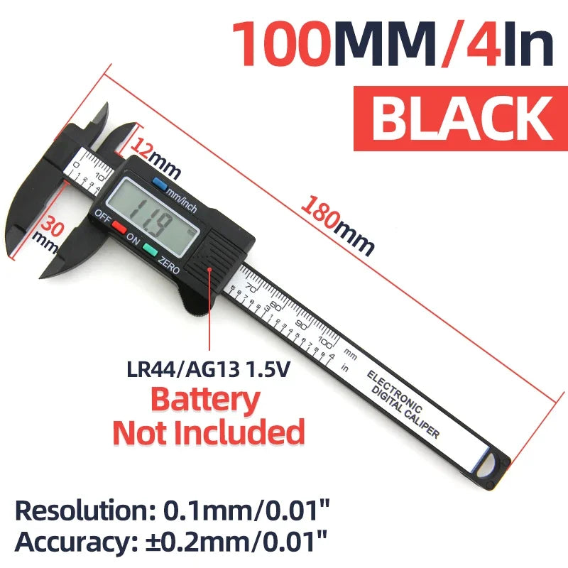 Digital Vernier Caliper Plastic Pachometer Digital Ruler Carpentry Tool Caliber Measuring Tool Digital Caliper Depth Gauge